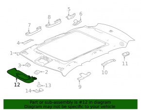 Right visor for Jaguar F-Pace X761 17-18, black, with backlight, without hook
