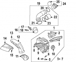 Air intake for Hyundai Santa Fe 24-26 HEV, 2.5