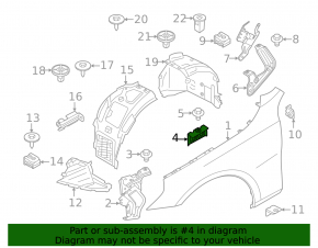 Front left center fender bracket BMW 5 G60 24-25