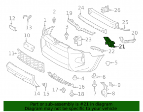 Right front bumper bracket for Toyota 4Runner 14-24 rest.
