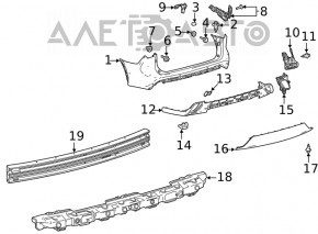 Rear bumper liner right Toyota Highlander 20-