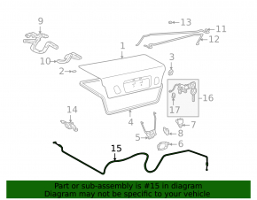 Lexus IS200 IS300 99-05 trunk lid release cable