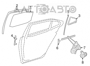 Long rear left door glass guide for Lexus LS460 LS600h 07-17