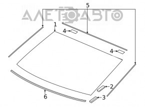 Rear glass Honda Civic X FC 16-21 4d heating terminals broken