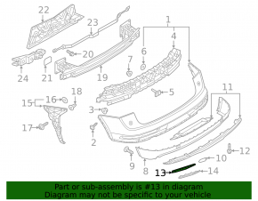 Rear bumper grille left Audi Q5 80A 18-24 structure, chrome