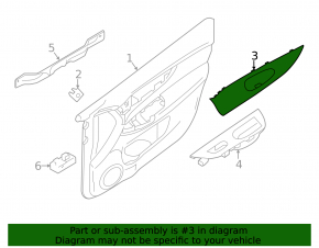 Nissan Rogue Sport 17-22 rear right door panel trim panel, gray