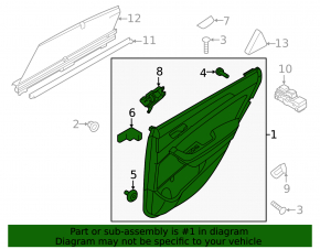 Door trim card rear right Hyundai Sonata 18-19 black