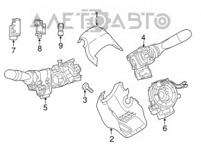 Left steering column switch Toyota Prius V 12-17 without fog lights