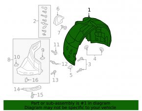 Front right rear fender liner for Audi A4 17-25