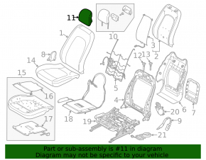 Headrest front left Lincoln MKZ 17-20 leather black