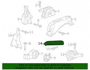 Bracket support automatic transmission Chevrolet Malibu 13-14 2.4 hybrid