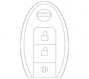 Smart key 3 buttons Nissan Leaf 11-12