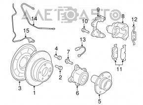 Rear right caliper BMW X5 F15 14-18 4.4T AWD