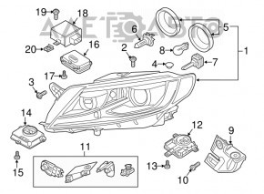 Headlight front right VW CC 13-17 rest xenon led