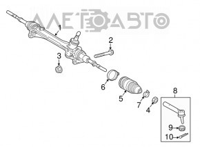 Steering tip left Lexus RX350 RX450h 16-22 CTR