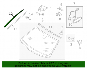 Windshield molding right Audi A6 C7 12-18