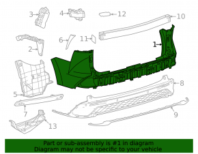 Rear bumper bare Toyota Sienna 21-25