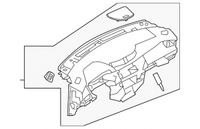 Torpedo front panel without AIRBAG Nissan Rogue Sport 20-22 light gray, under 7"