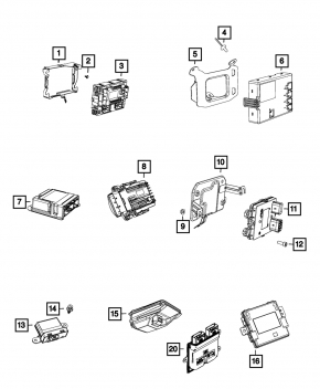 SRS airbag module, airbag computer, Jeep Renegade 19-20