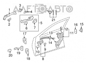 Upper front right door hinge for Lexus LS460 LS600h 07-12