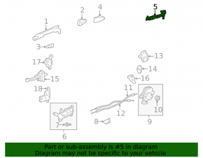 Rear right door handle mechanism Lexus IS250 IS350 06-13 without traction