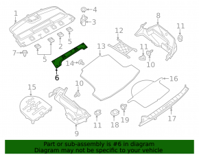 Nissan Altima 13-18 rear shelf trim black, scuffs