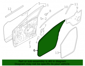 Front left door seal Nissan Rogue 21-23 JP built