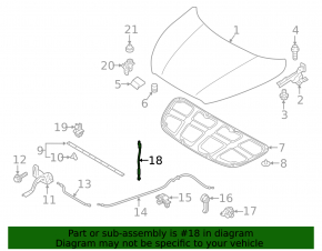 Support bonnet stop Hyundai Elantra UD 11-16