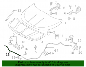 Hood release cable front part Kia Niro 23-