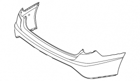 Rear bumper assembly Hyundai Sonata 20-22 US with wiring without parking sensors