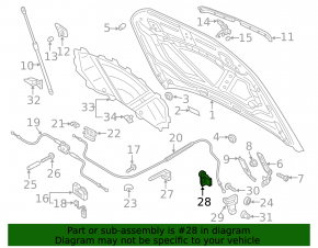 Bonnet lock opening handle interior Audi Q3 8U 15-18 black