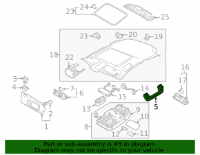 Ceiling handle rear left Audi A3 8V 15-16 4d gray