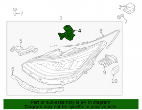 Front headlight mount left Hyundai Sonata 20-22 top