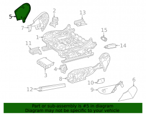 Side trim for driver's seat, inner right, Mercedes W167 GLE 20-23, brown