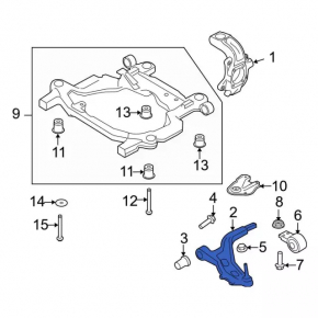 Rear left control arm for Ford Taurus 09-20