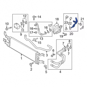 Automatic transmission cooling system pipe Ford Fusion mk5 17-20 plug-in