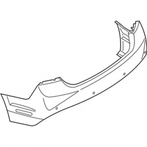 Rear bare bumper Lincoln MKZ 17-20 upper part, for 6 parking sensors
