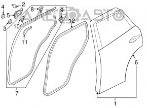 Door seal rear left Mazda CX-5 13-16