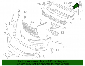 Front bumper reinforcement fang left Porsche Macan 15-21 Sport