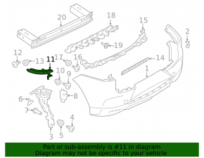 Rear bumper mount under the left light for Jaguar I-Pace 19-20
