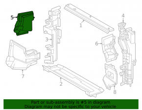 Right upper radiator deflector for Lexus RX350 RX450h RX500h 23-26 Japan built