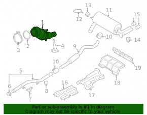 Exhaust line middle part BMW F30 12-16 rwd N20