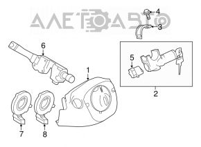 Steering column switch assembly Nissan Versa 12-19 usa without fog lights