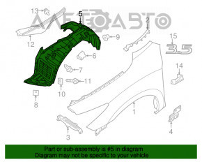 Front right fender liner Infiniti JX35 QX60 16-rest TYC