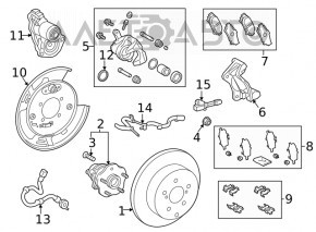 Rear right brake disc cover Toyota Highlander 20-