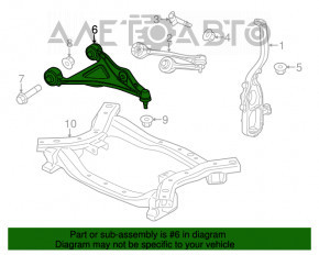Lower control arm front right Chrysler 300 11- AWD torn silent blocks