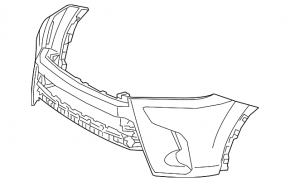 Front bare bumper Toyota Highlander 17-19 for parking sensors