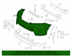 Front bare bumper Toyota Highlander 17-19 for parking sensors