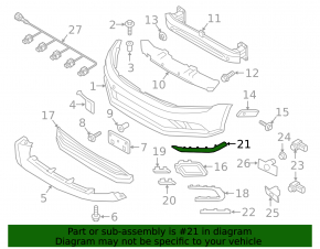 Lower right bumper molding VW Jetta 15-18 USA GLI