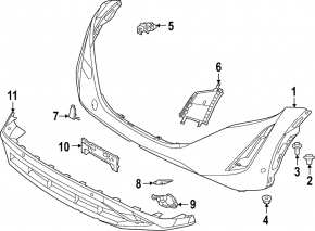 Nissan Ariya 23-26 front bumper lip for parking sensors, gloss finish